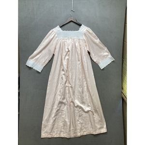 Vtg Christian Dior Womens Nightgown Pink Long Sleeve Satin Lace Nordstrom M